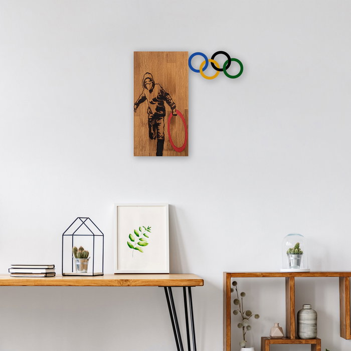 Wallity Banksy - 14 Escultura de pared de madera y metal Wallity Banksy - 14 Escultura de pared de madera y metal